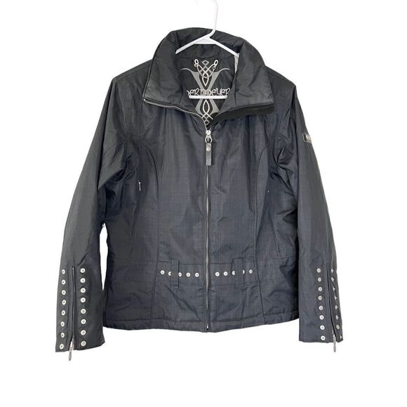 Obermeyer Jackets & Blazers - Obermeyer Black Moto Inspired Studded Ski Snowboard Winter Jacket Parka